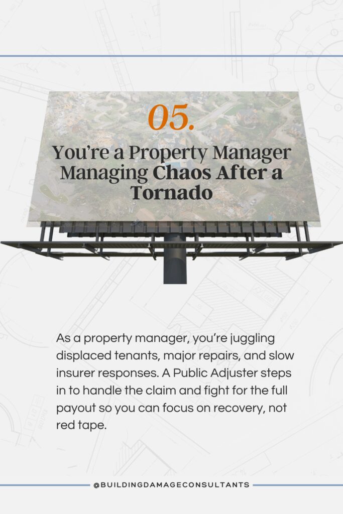 You're a Property Manager Managing Chaos after a weather event.